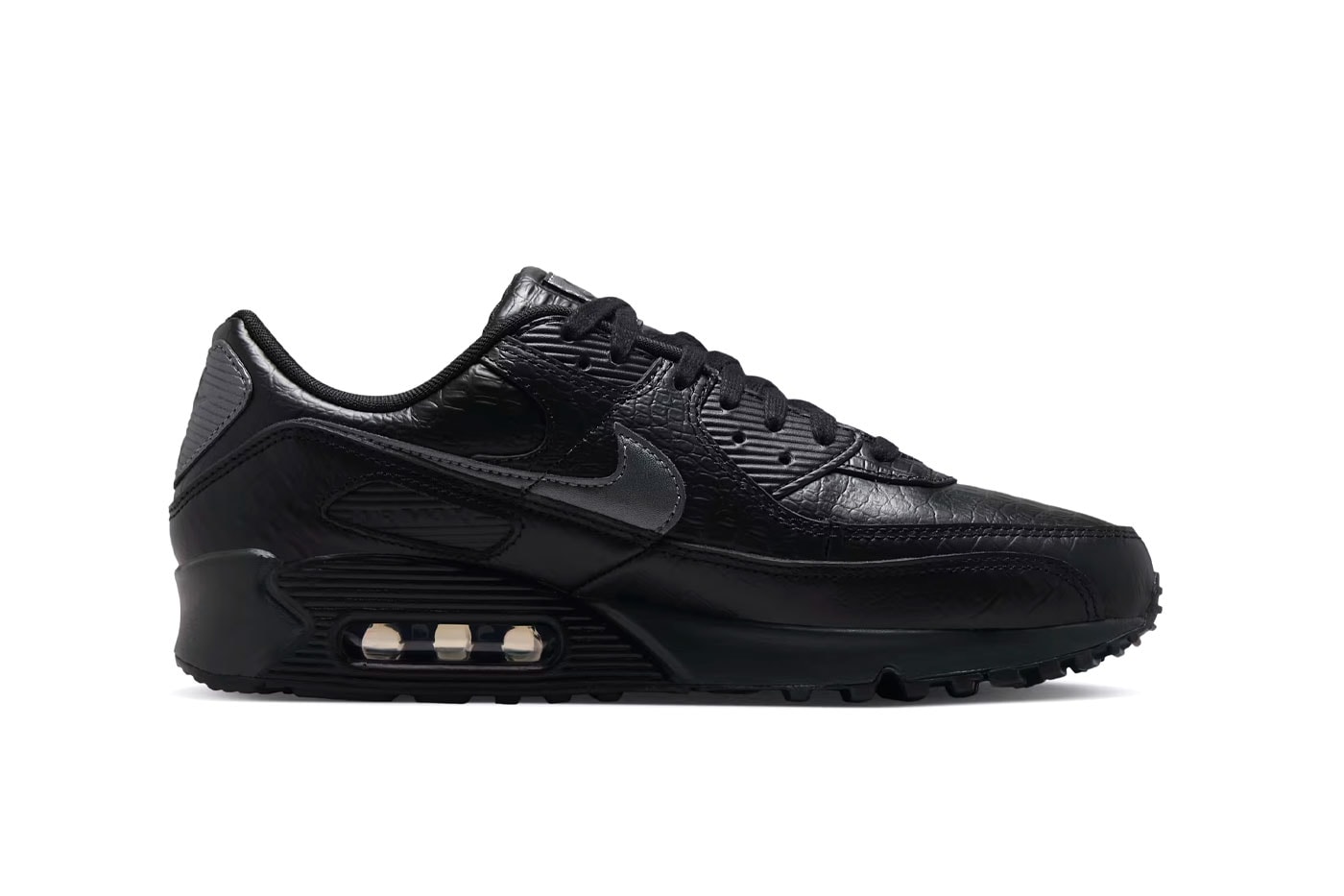 Nike Air Max 90 "Black Croc Leather" Release Info IV6309-010 Black/Anthracite-Metallic Dark Grey