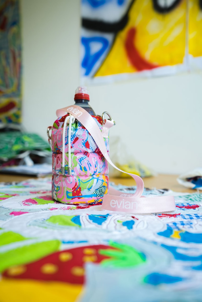 ed curtis evian® bottle bags 200 years young hypebeast visits london artist textiles artwork 
