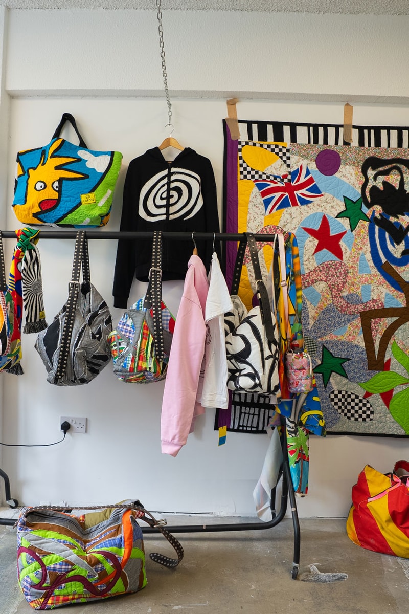 ed curtis evian® bottle bags 200 years young hypebeast visits london artist textiles artwork 