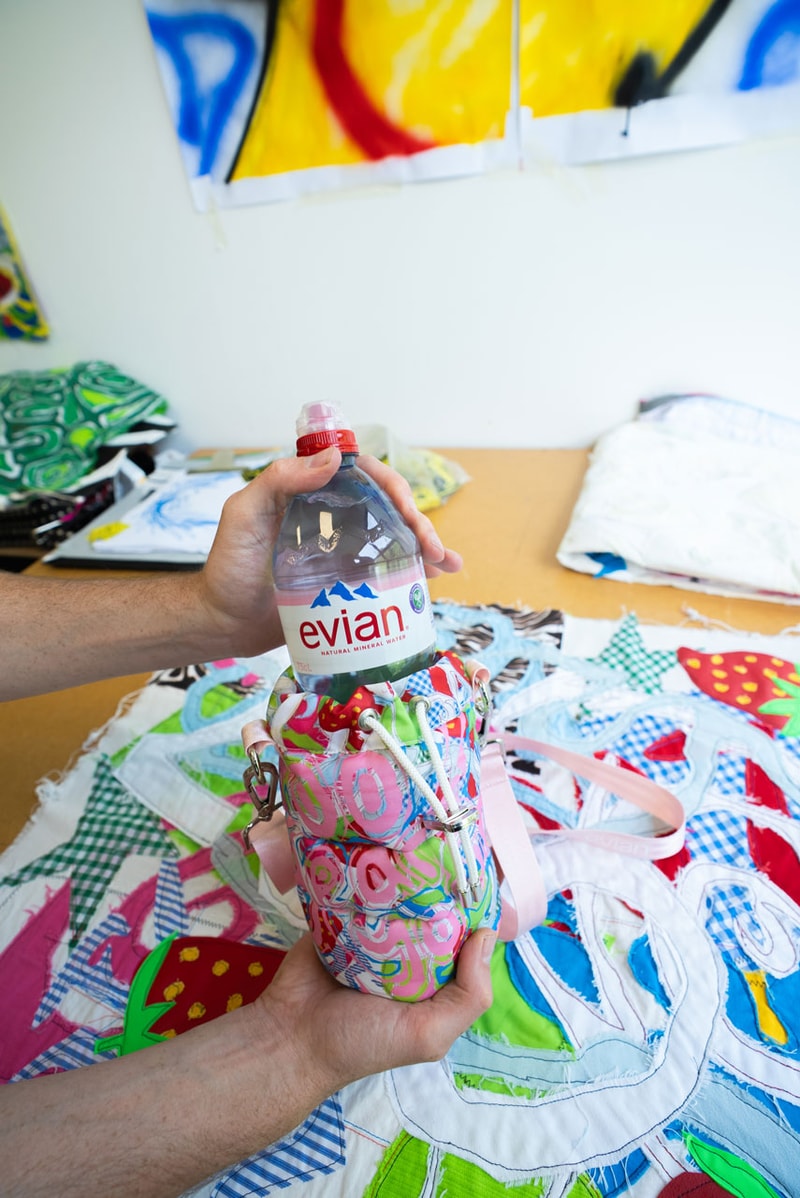 ed curtis evian® bottle bags 200 years young hypebeast visits london artist textiles artwork 