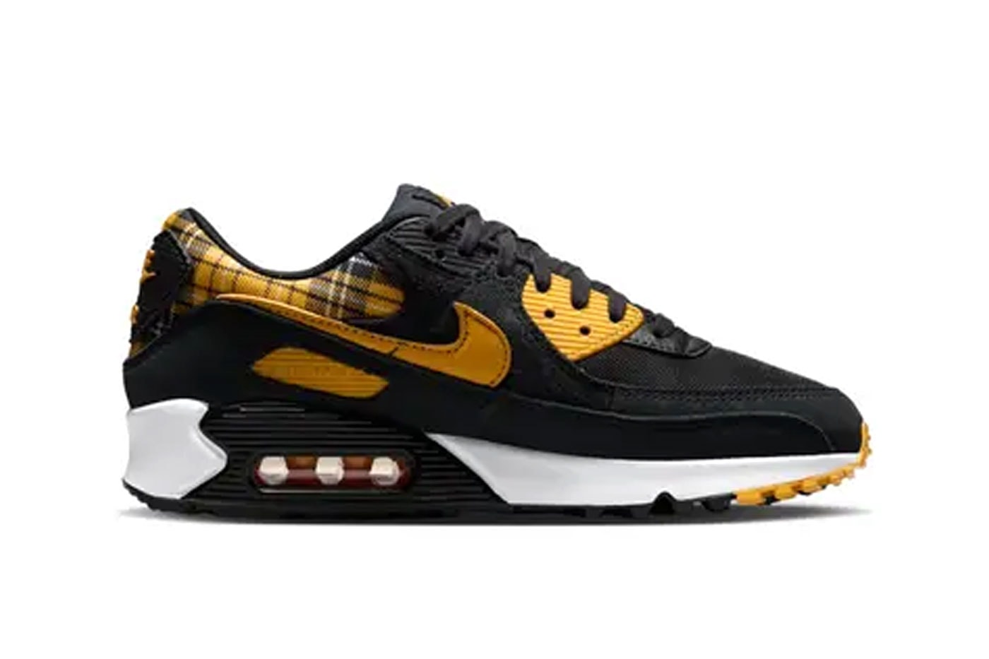 Nike Air Max 90 "Yellow Plaid" Release Info Black/White-Yellow Ochre IR5598-001
