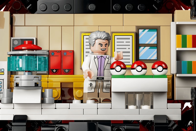 LEGO's "Iconic Trainer Moments" Poké Ball Is a Masterclass in Hidden Brick Construction first-ever human Pokémon minifigures collaboration pokemon professor oak famous laboratory