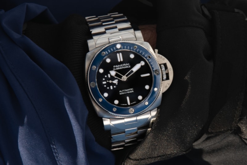Panerai Submersible 44mm PAM01756  P.980 calibre No-Date Black sunbrushed dial Adjustable metal bracelet release info 