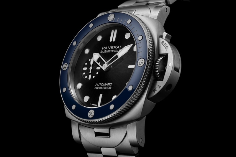 Panerai Submersible 44mm PAM01756  P.980 calibre No-Date Black sunbrushed dial Adjustable metal bracelet release info 