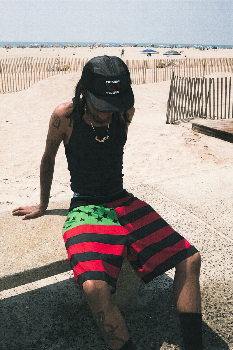 The 10k Rappers Hit the Beach in Denim Tears' New Collection niontay anysia kym sideshow release info tremaine emory summer 2026 lookbook act iii mike nyc brooklyn