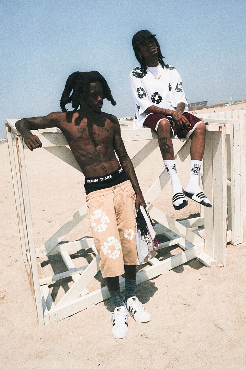 The 10k Rappers Hit the Beach in Denim Tears' New Collection niontay anysia kym sideshow release info tremaine emory summer 2026 lookbook act iii mike nyc brooklyn