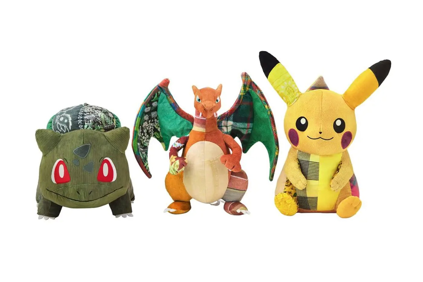 Sean Wotherspoon and Pokémon Center Partner for Vintage-Inspired Plush Collection Bulbasaur, Charizard, and Pikachu