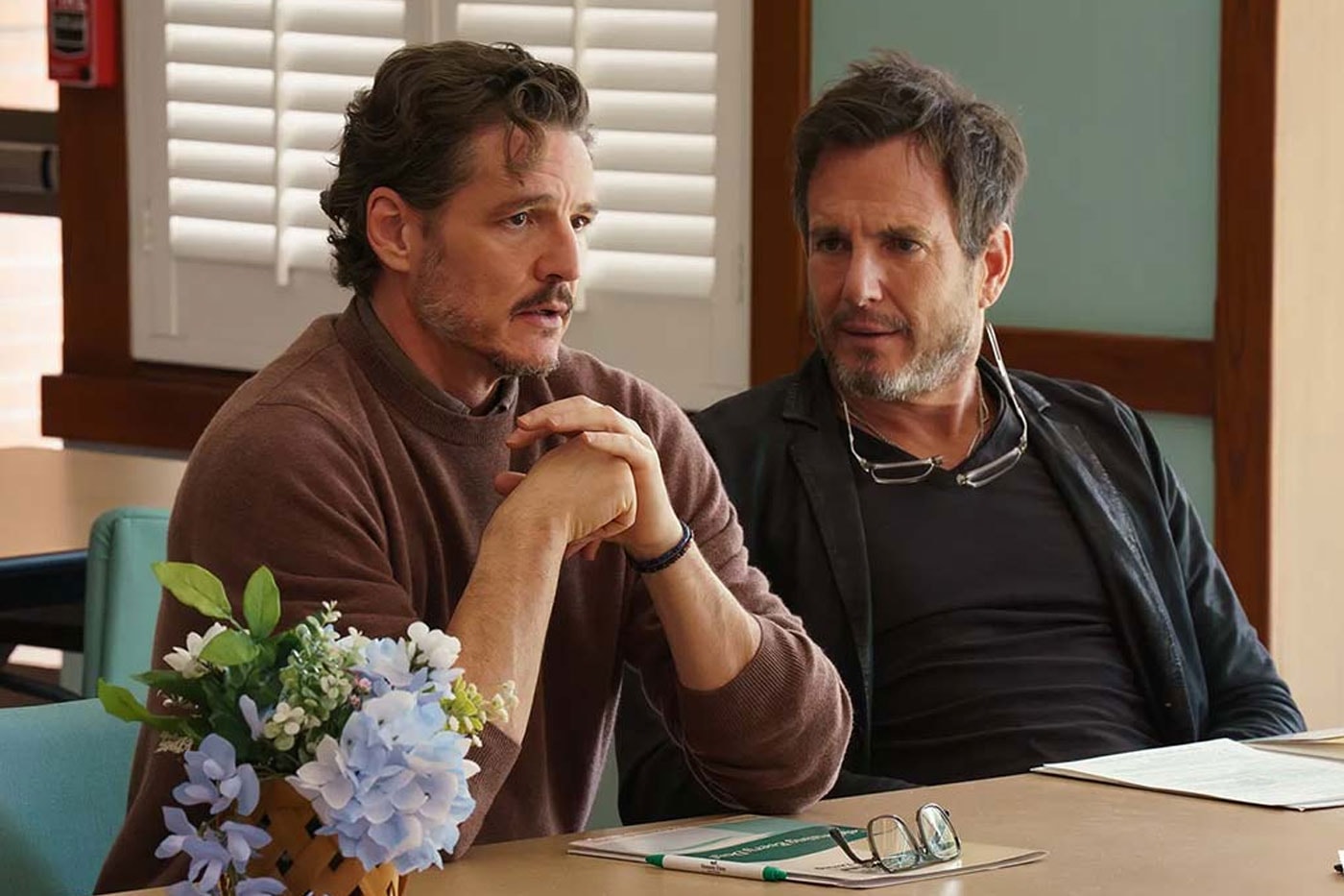 First Look Images at Pedro Pascal in Tony Gilroy's 'Behemoth!' searchlight pictures olivia wilde will arnett violinist viola
