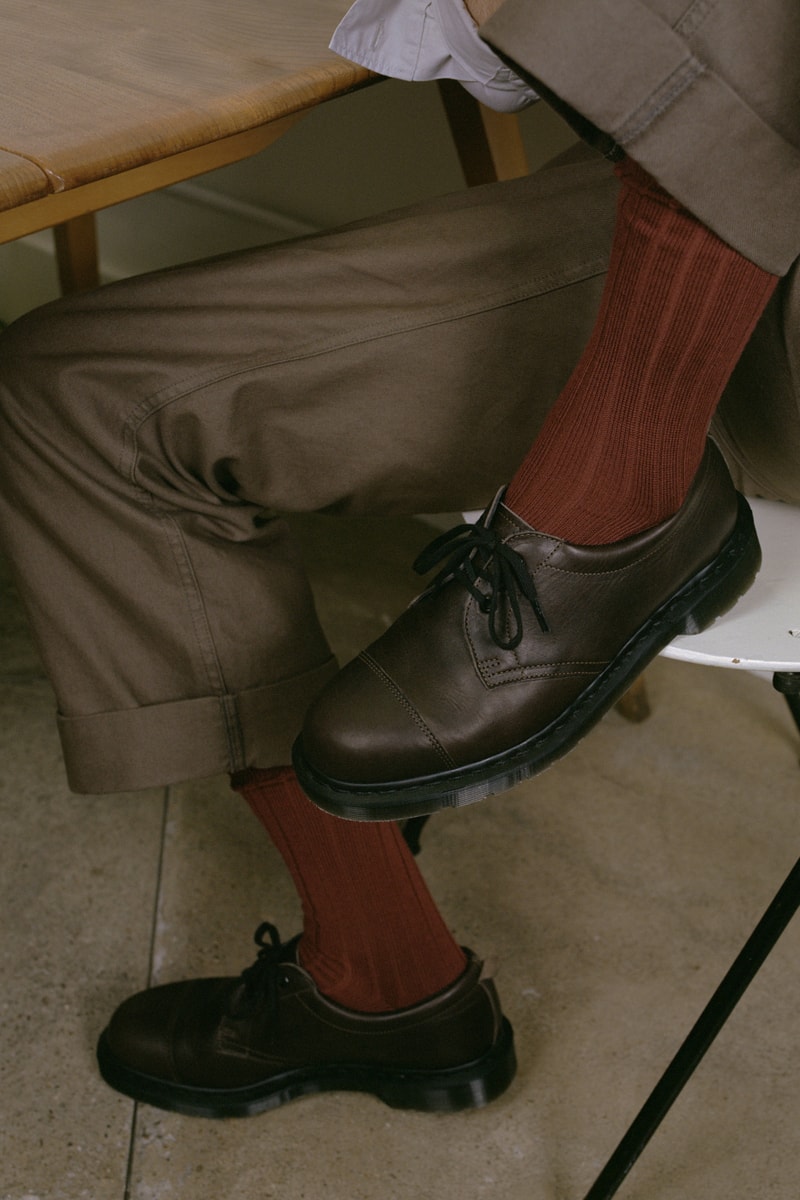 Dr. Martens 1461 MHL. Margaret Howell Collaboration Release Info Black Grained Oiled Leather Shoes Dark Brown Grained Oiled Leather Shoes