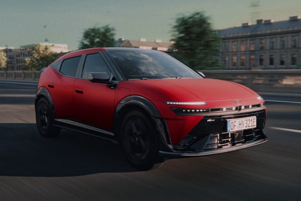 Hyundai IONIQ 3 compact electric hatchback shown at Goodwood Festival of Speed in the UK