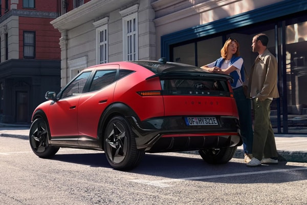 Hyundai IONIQ 3 compact electric hatchback shown at Goodwood Festival of Speed in the UK