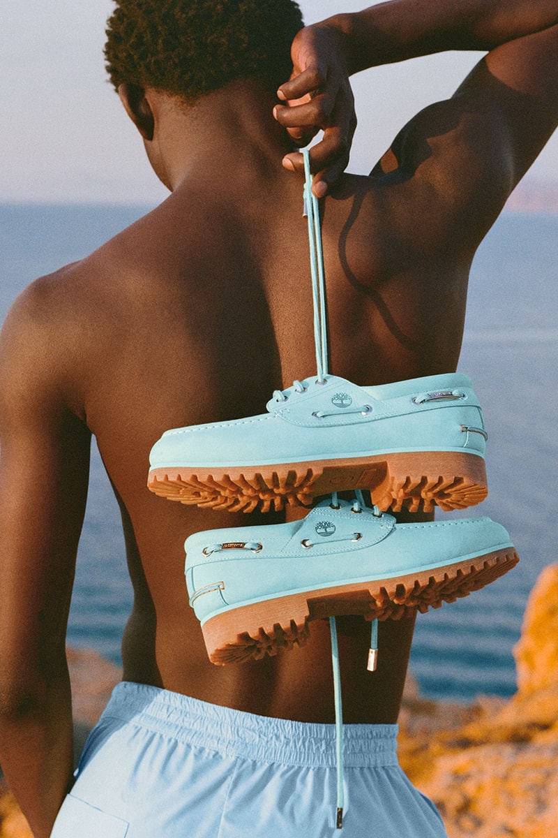 Jacquemus and Timberland Unveil the "Lagoon Blue" Authentic Boat Shoe collaboration release info