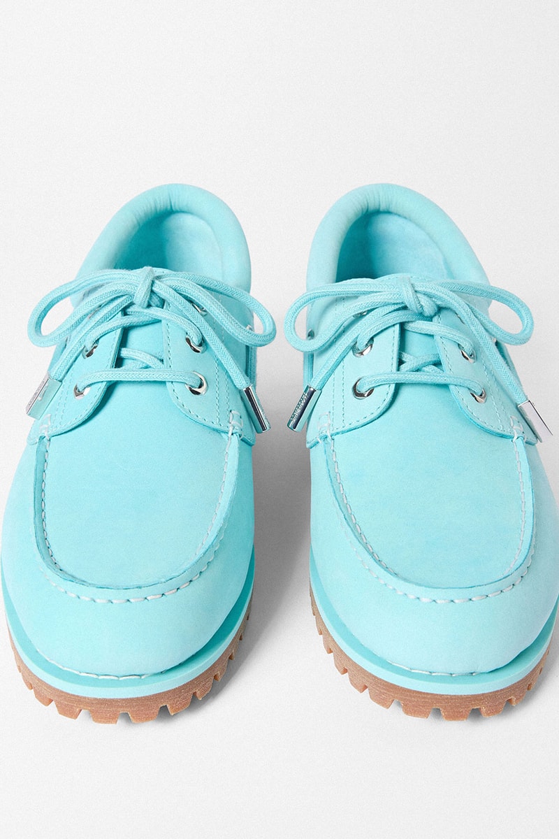 Jacquemus and Timberland Unveil the "Lagoon Blue" Authentic Boat Shoe collaboration release info