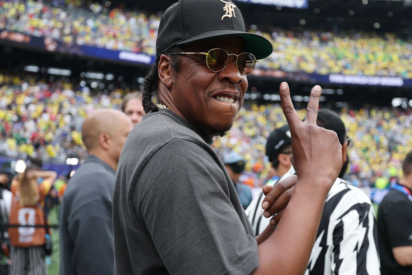 JAY-Z Smashes Yankee Stadium Attendance Record During 'Blueprint Anniversary' Show Eminem Pharrell Williams rihanna pusha t clipse Slick Rick