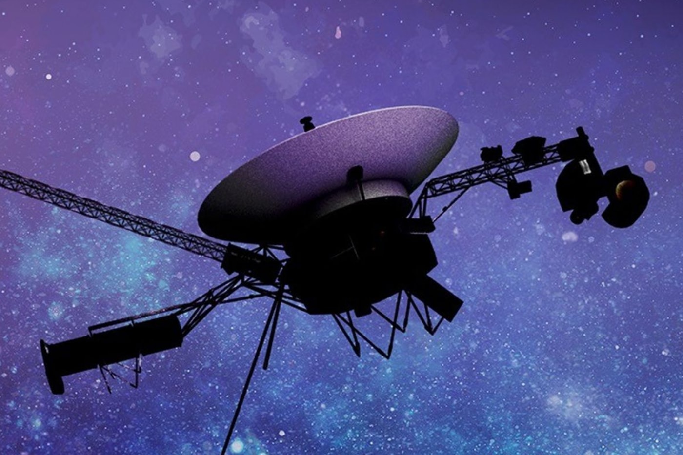 NASA Voyager 1 spacecraft traveling toward one light-day distance from Earth