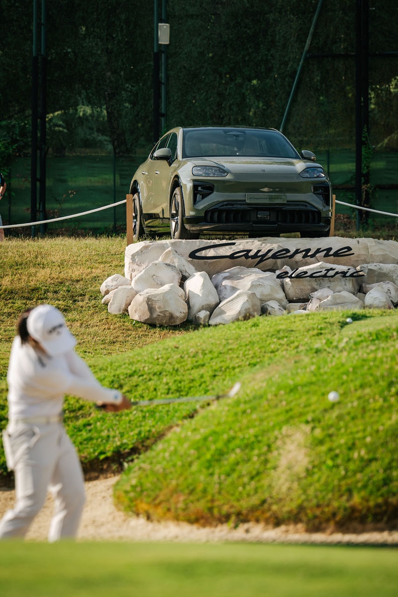 porsche amundi evian championship takeover golf formula e cayenne turbo electric 975 E presentation hole in one haerun ryu brooke henderson esery montreux festival 
