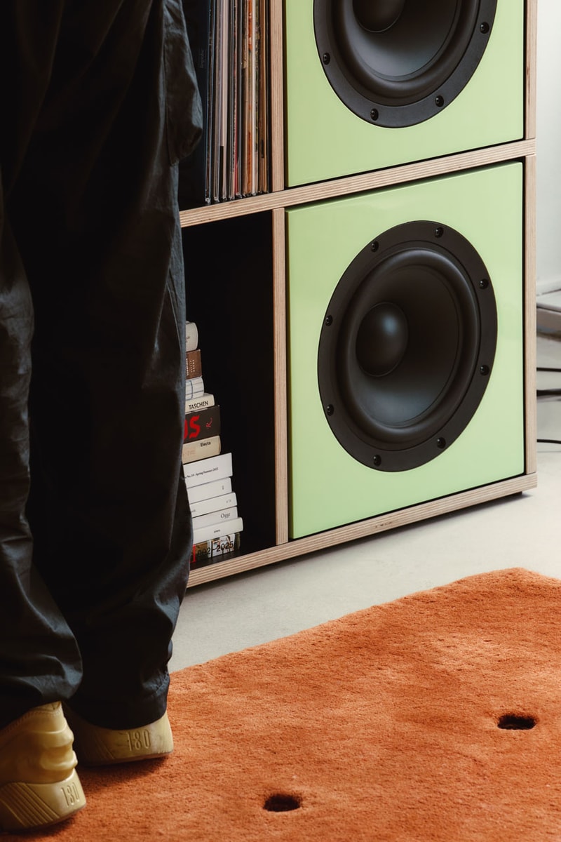 tylko hi-fi collection systems coax speaker subwoofer sound shelving furniture baltic birch plywood spaces paul cournet cloud berlin showroom