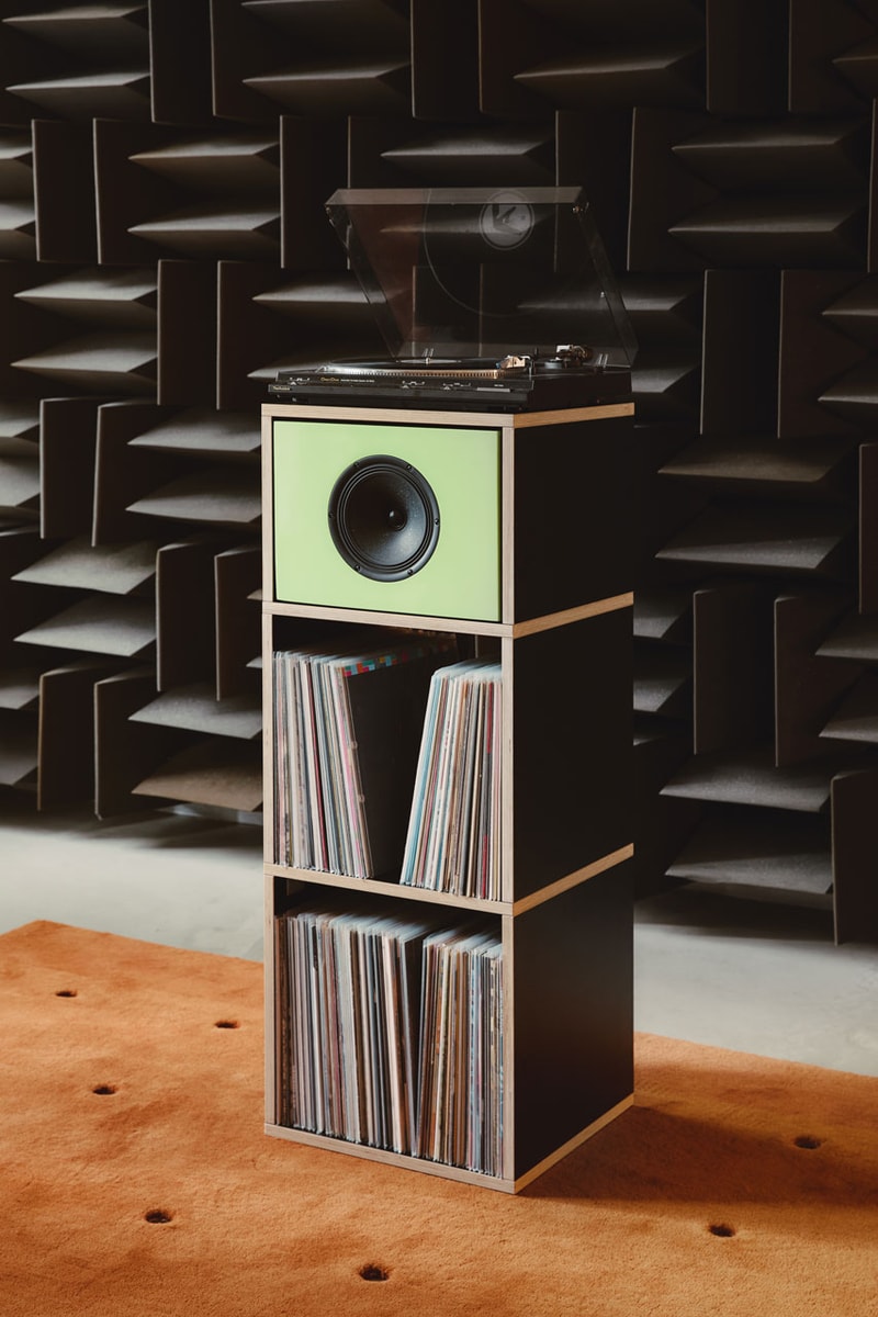 tylko hi-fi collection systems coax speaker subwoofer sound shelving furniture baltic birch plywood spaces paul cournet cloud berlin showroom