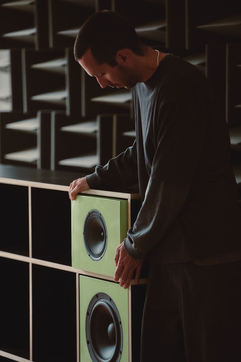 tylko hi-fi collection systems coax speaker subwoofer sound shelving furniture baltic birch plywood spaces paul cournet cloud berlin showroom