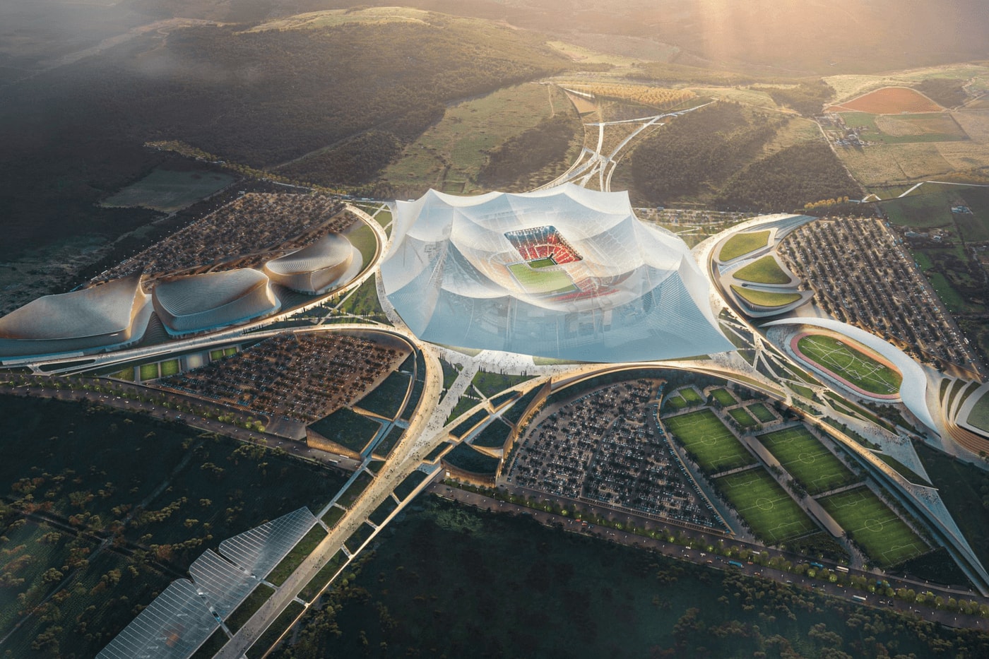 2030 FIFA World Cup Grand Stade Hassan II Venue El Mansouria Morocco Architecture Populous Oualalou + Choi
