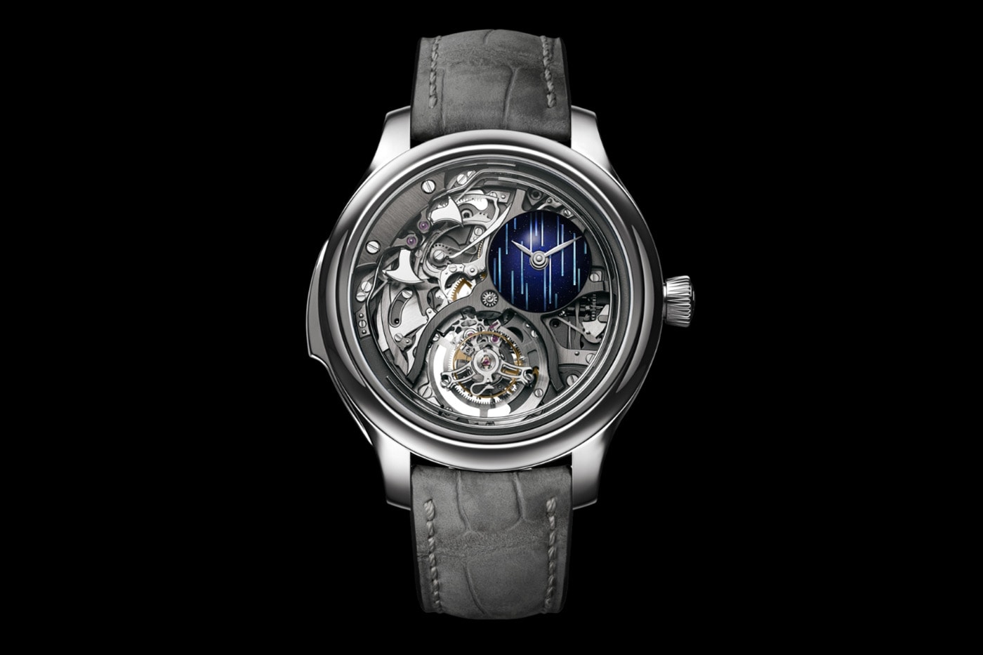 H.Moser & Cie. Endeavour Minute Repeater Cylindrical Tourbillon Skeleton Cosmic Rain Release Info Reference 1909-0501