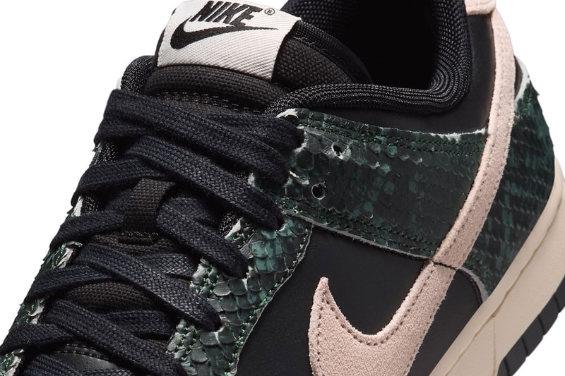 Nike Dunk Low Retro “Black Snakeskin" Release Info IO1616-001 Black/Fir-Black Spruce-Soft Pearl
