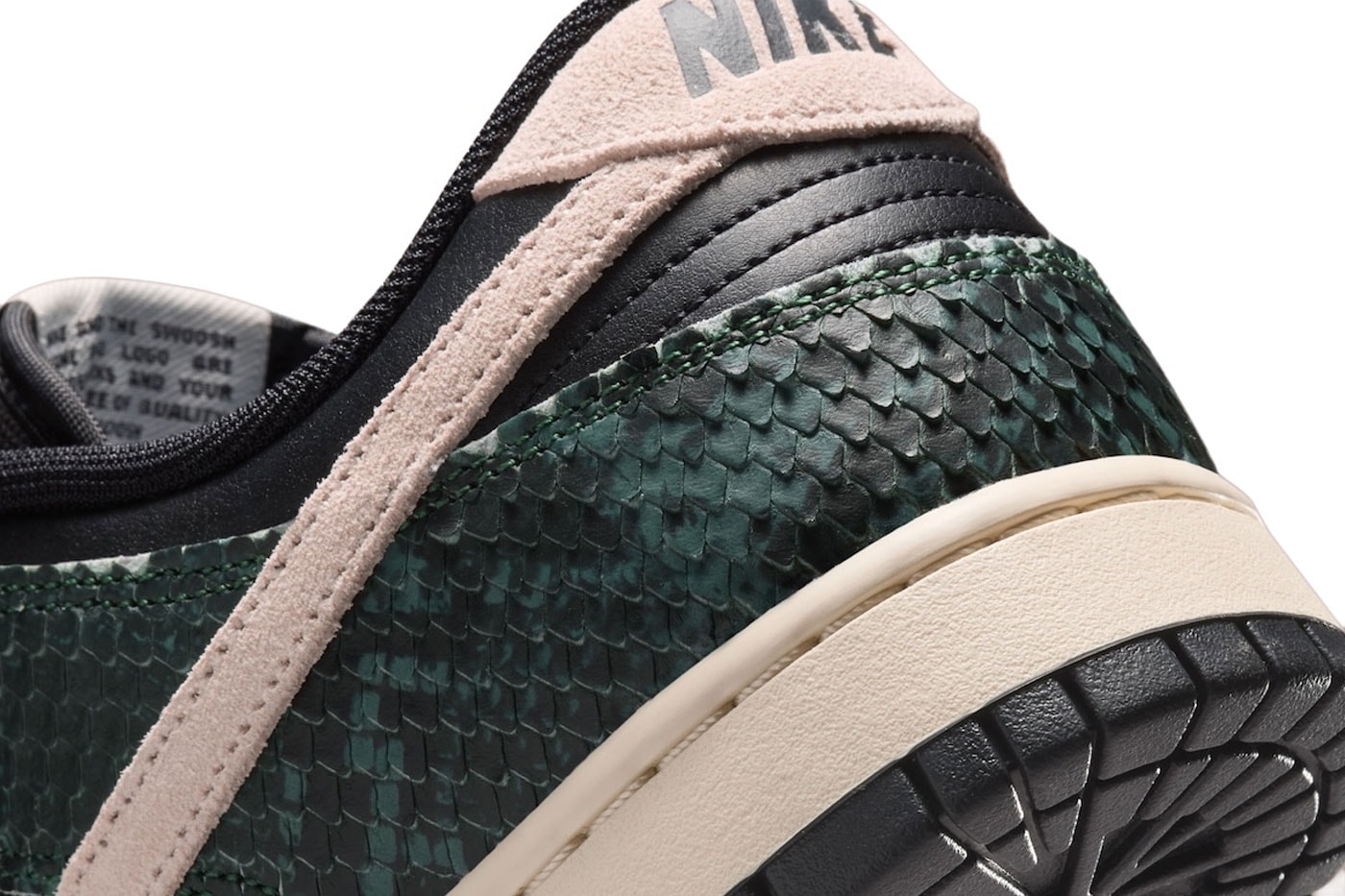 Nike Dunk Low Retro “Black Snakeskin" Release Info IO1616-001 Black/Fir-Black Spruce-Soft Pearl