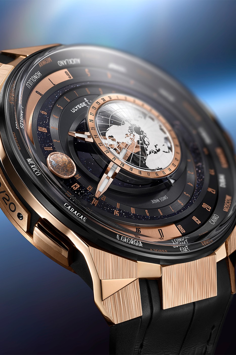 Ulysse Nardin Blast Moonstruck Limited Edition 1065-400LE-2A-BLACK/1A Aventurine dial Bronzite Sun indication Rose gold ring  UN-106 Manufacture caliber Release Info