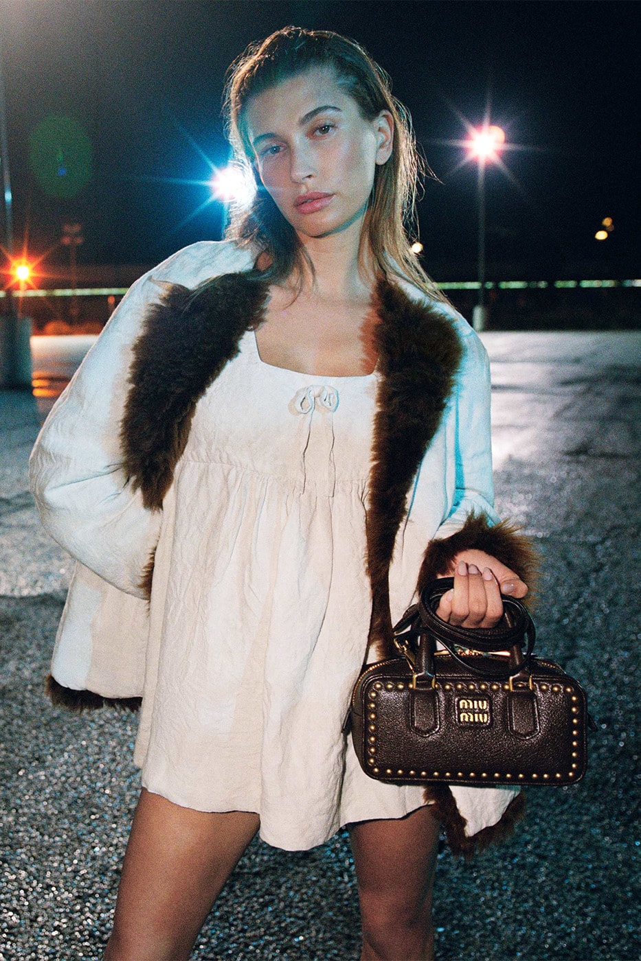 Miu Miu Fall/Winter 2026 Campaign Info Hailey Bieber Xiao Wen Ju Info Zoe Ghertner Renell Medrano Miuccia Prada