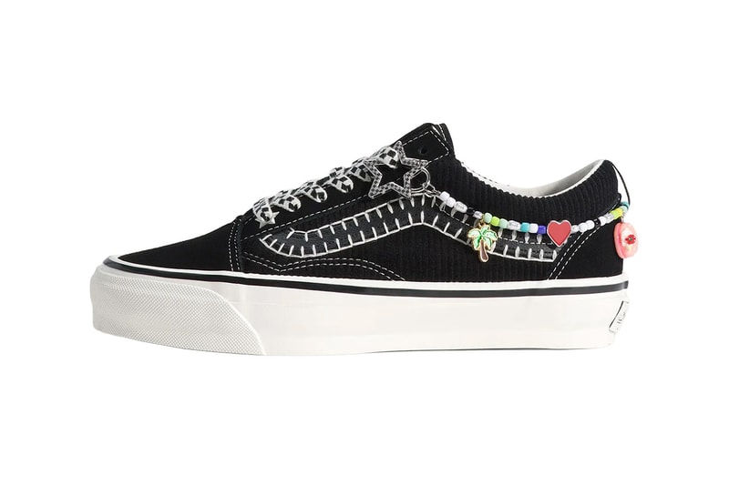 Vans x Cocona Hiraki Premium Old Skool in Black with embroidered details and beaded accents - detail view 2