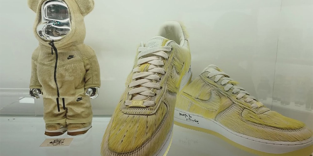 Take a First Look at Medicom Toy x Nike’s Air Force 1 “BE@RBRICK” Draped in Yellow Faux Pony Hair