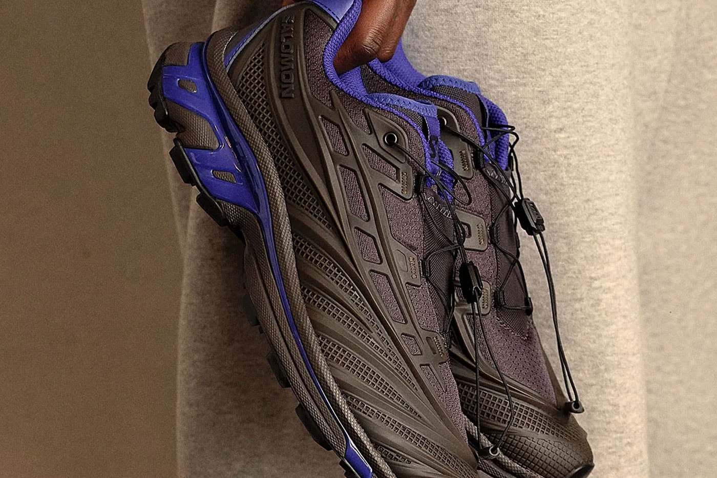 Kith and Salomon Debut the All-New XT-EVO Silhouette two new colorways black/yellow/red/blue grey/purple