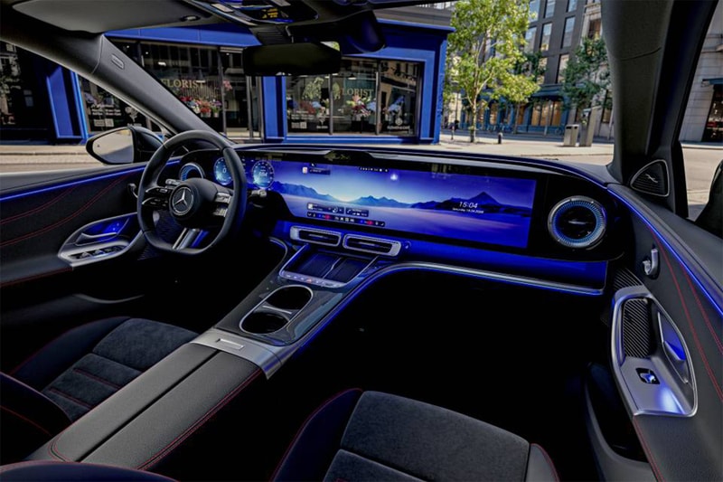 Mercedes-Benz interior showing MBUX Hyperscreen with restored physical buttons