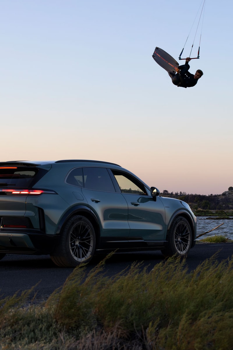 duotone porsche cayenne turbo electric kiteboarding jaime sls board evo sls kite mystic green metallic branding red 2027 technical goods 1156 limited edition