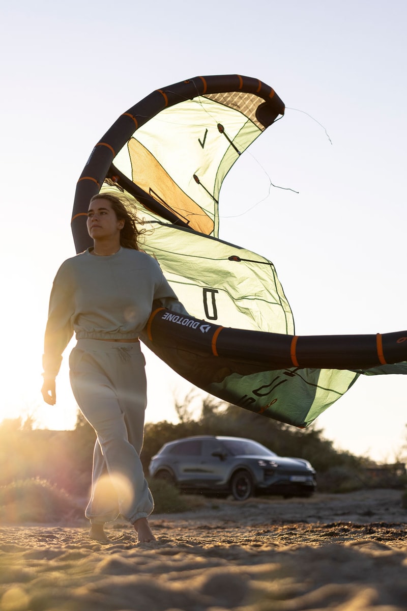 duotone porsche cayenne turbo electric kiteboarding jaime sls board evo sls kite mystic green metallic branding red 2027 technical goods 1156 limited edition