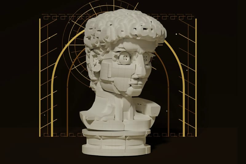 A LEGO Ideas Builder Recasts Michelangelo's ‘David’ as a Brick-Built Marble Bust