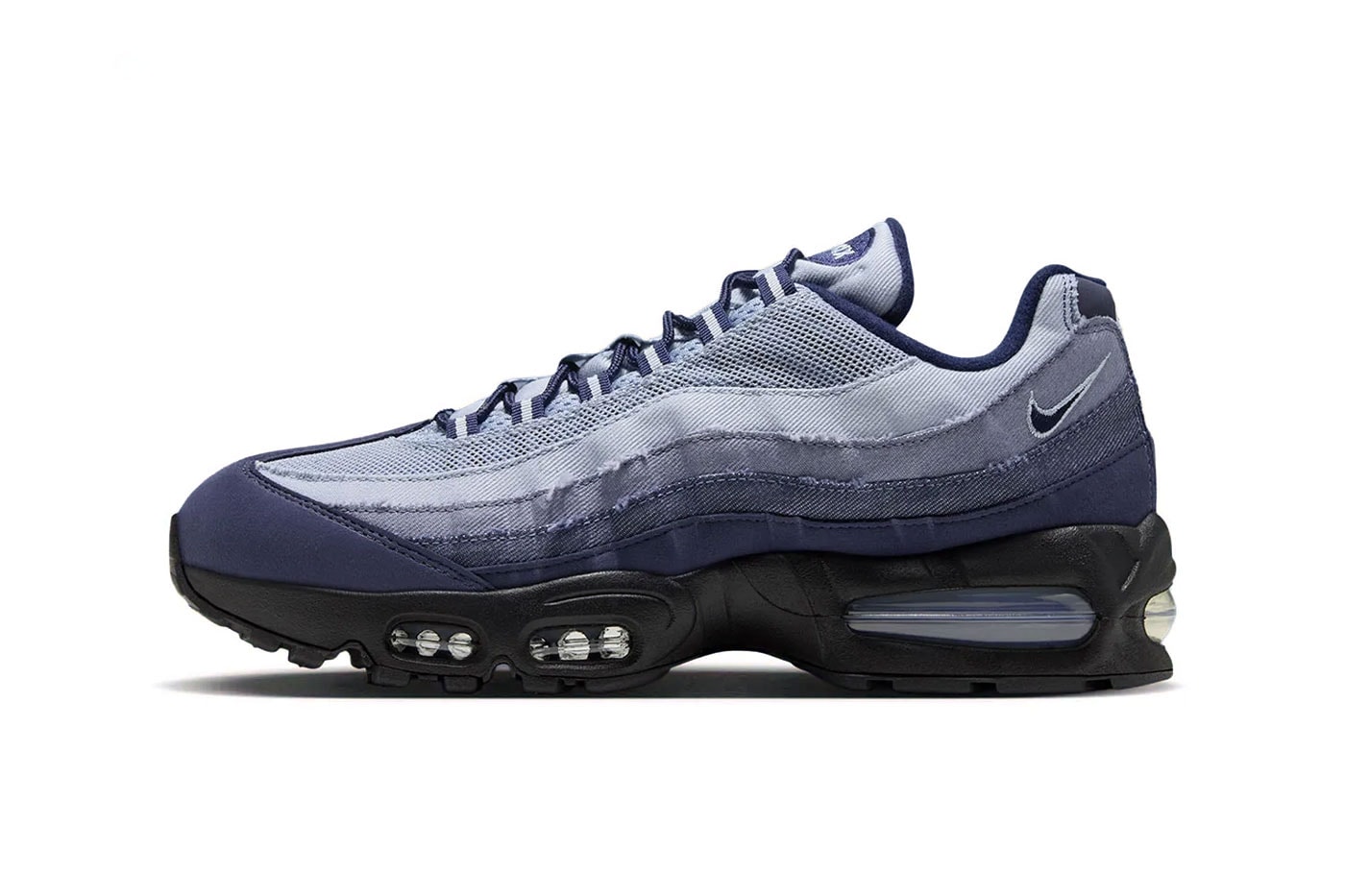 Nike Unveils the Air Max 95 "Ashen Slate" With Gradient Denim Panels release info Ashen Slate/Midnight Navy/Light Armory Blue IX0347-451