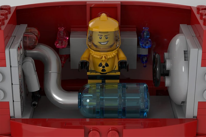 LEGO Ideas Balloon Dog Mk II glossy red sculpture with hidden minifigure interior