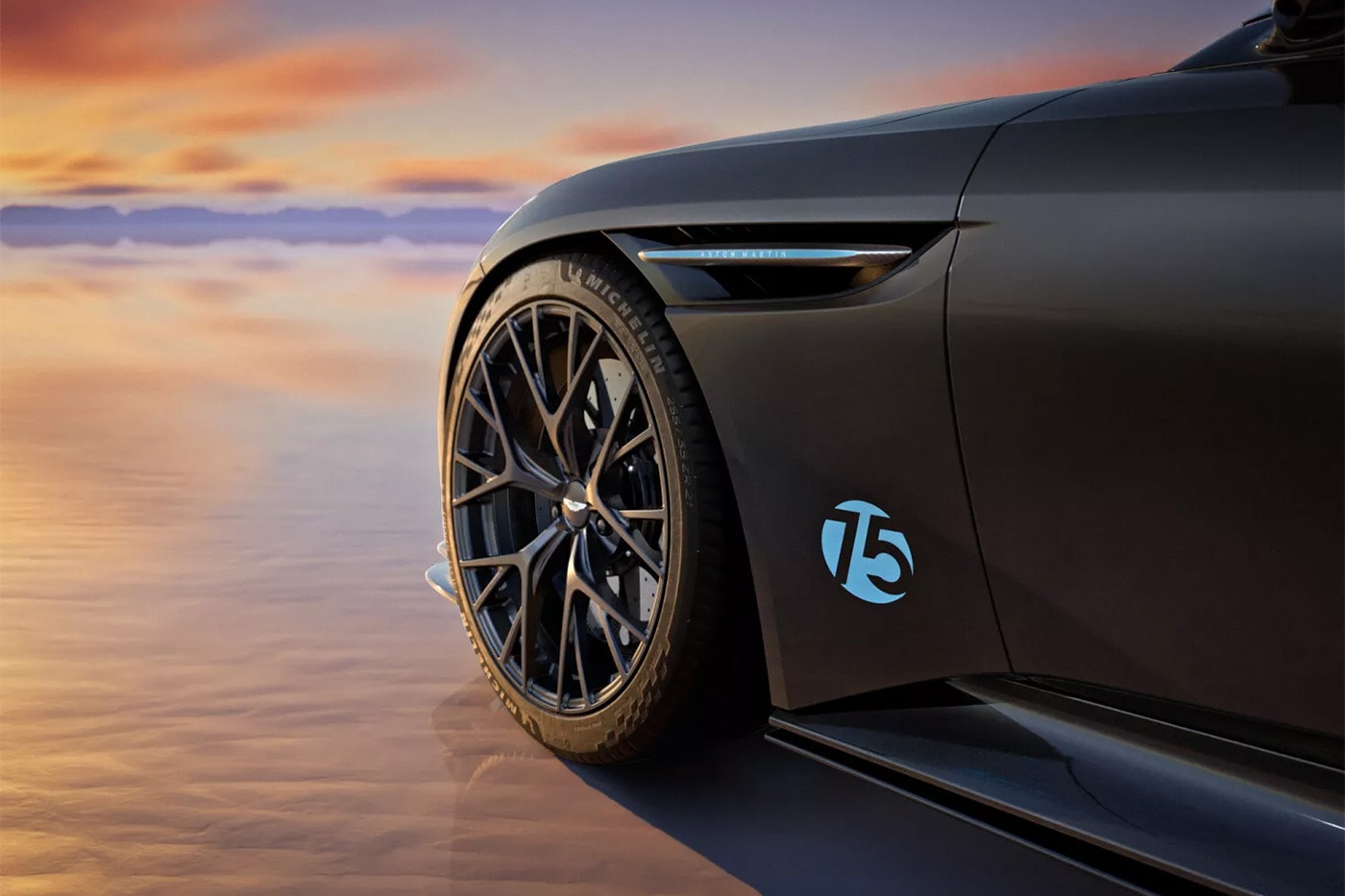 Aston Martin DB12 S VMF one-off grand tourers in Carbon Black with colored accents at Pebble Beach Concours