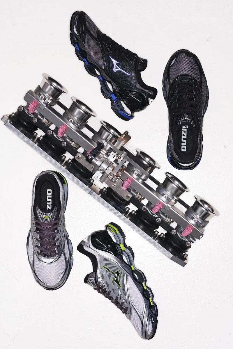 Mizuno Wave Prophecy LS Light Gray/Black/Lime Green D1GA333711 Charcoal/Silver/Blue D1GA333712 KICKS LAB Exclusive Release Info 