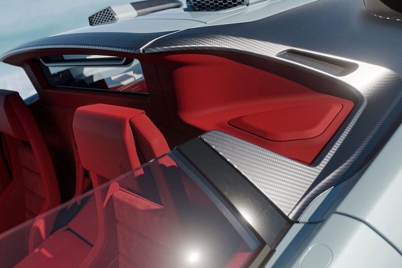 Eccentrica V12 Roadster restomod based on a Lamborghini Diablo with open-top design
