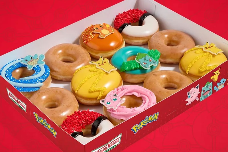 Krispy Kreme Teams Up With Pokémon for 30th Anniversary Doughnut Collection Pikachu Bulbasaur Charmander Squirtle Jigglypuff and a Poké Ball