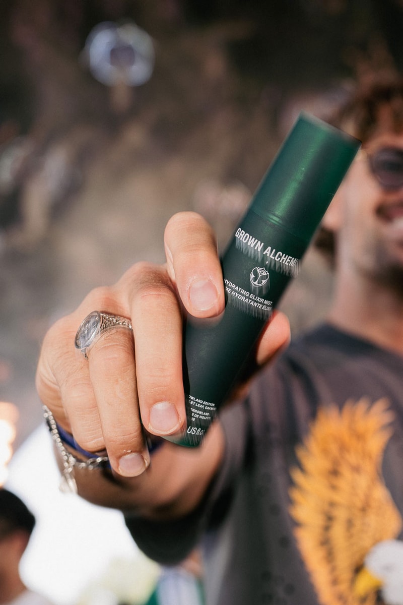 grown alchemist tomorrowland spa wellness festivals hair skin belgium activation reset your rhythm cooling mist products collection 