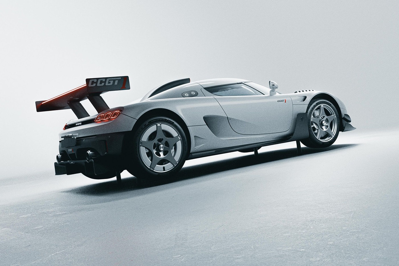 Koenigsegg CCGT1 hypercar with Ghost Fibre bodywork and active rear wing