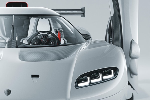 Koenigsegg CCGT1 hypercar with Ghost Fibre bodywork and active rear wing