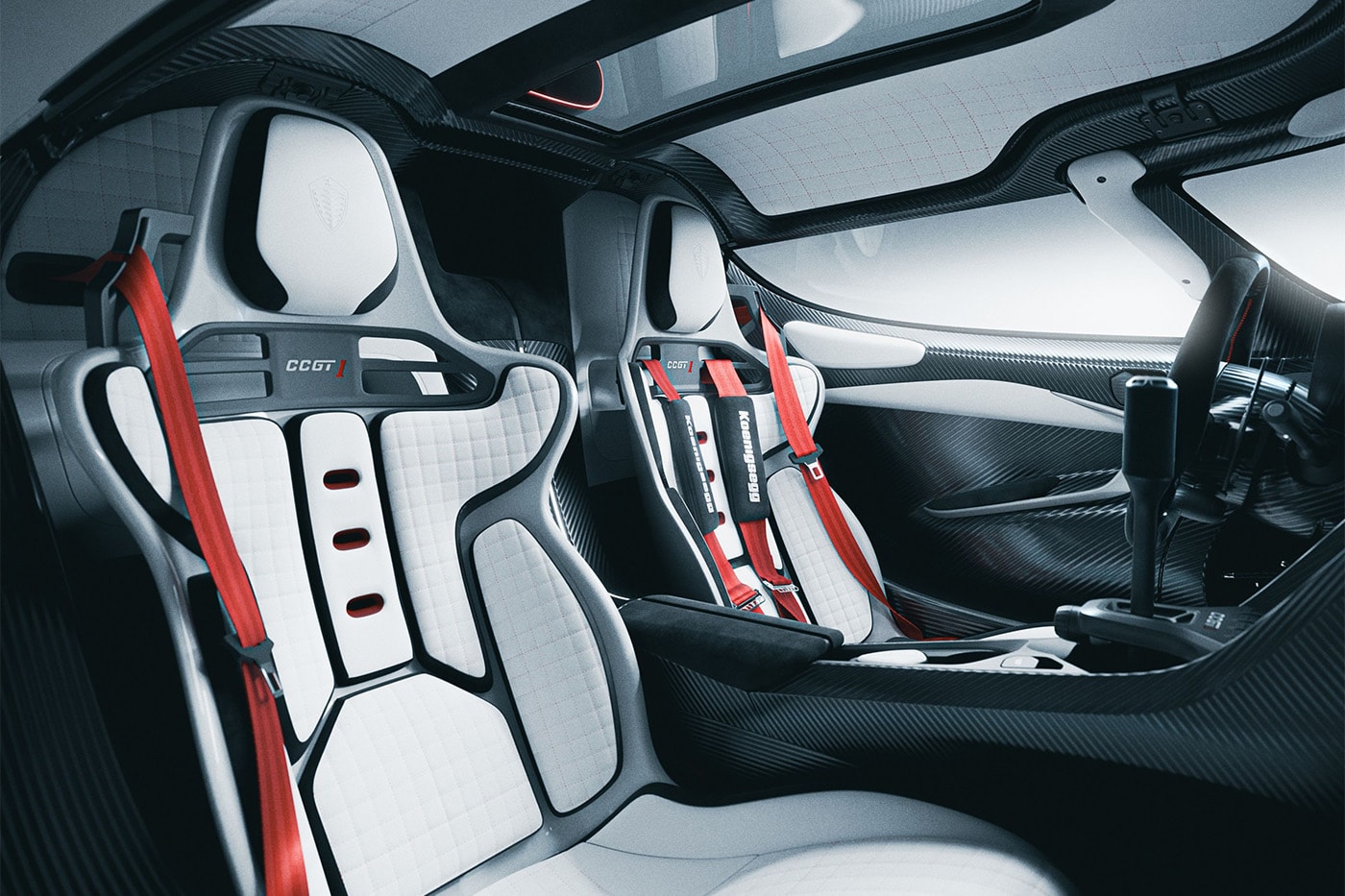 Koenigsegg CCGT1 hypercar with Ghost Fibre bodywork and active rear wing