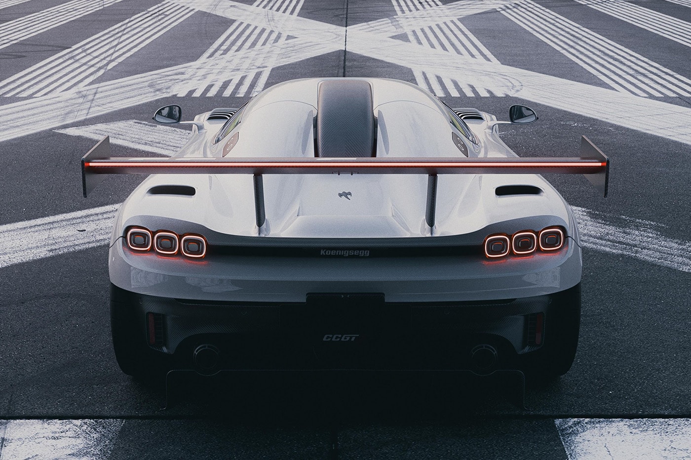 Koenigsegg CCGT1 hypercar with Ghost Fibre bodywork and active rear wing