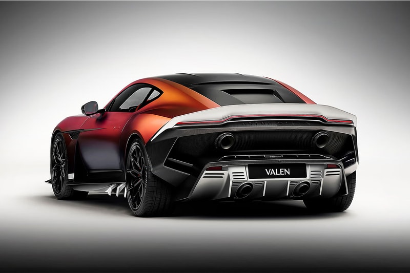 Aston Martin Valen front-engined supercar evolved from the Vanquish on display at Monterey Car Week