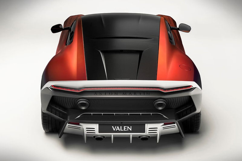 Aston Martin Valen front-engined supercar evolved from the Vanquish on display at Monterey Car Week