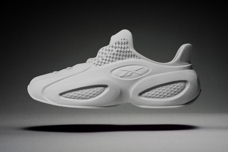 Reebok x Zellerfeld Question 96/26 3D-printed sneaker in Lilac colorway, side profile view - detail view 3